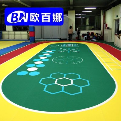 【熱賣精選】歐百娜少兒籃球體適能地膠定制圖案電梯間地墊健身房私教區地板
