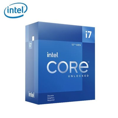 全新Intel i7-12700KF【12核/20緒】3.6G(↑5.0G)/25M/無內顯 盒裝