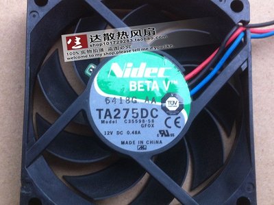 原裝Nidec TA275DC C35598-35 7cm 7015 12V 0.48A 三線風扇