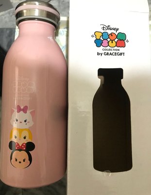 全新 Tsum Tsum X Grace gift 迪士尼聯名 牛奶瓶造型 保溫瓶 石英粉 瑪麗貓 邦妮兔 米妮