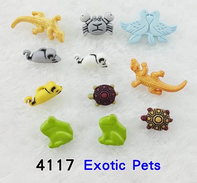 【松芝拼布坊】美國進口造型鈕釦【#4117】Exotic Pets【異國寵物】 拼布、布料、裝飾