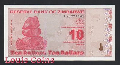 【Louis Coins】B565-ZIMBABWE--2009辛巴威紙幣10 Dollars