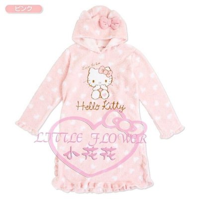 ♥小公主日本精品♥ Hello Kitty凱蒂貓滿版愛心圖案絨毛舒適連身睡衣睡裙裝居家服粉色款~預