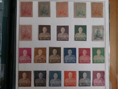 （常80）蔣總統像臺北版郵票一套15枚（其中0.2、0.5、0.8、2.0元為舊票，其餘為新票），（紀台2）蔣主席六秩壽辰紀念台灣貼用郵票一套六枚，30圓一枚。