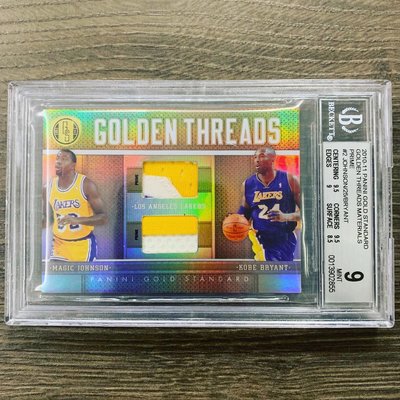 2010 Golden Threads Kobe Bryant &amp; Magic Johnson 低限量雙色雙球衣卡 限量25張 BGS9 POP2🔥