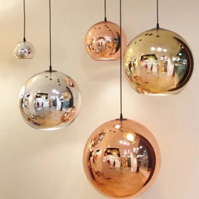 創意個性太空玻璃電鍍球吊燈簡約現代圓形餐廳服裝店燈