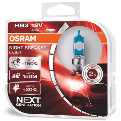 OSRAM歐司朗NIGHT BREAKER LASER雷射星鑽增亮+150% HB3/HB4 激光夜行者贈T10 LED