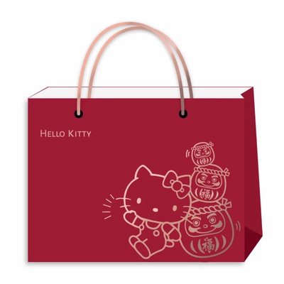 三麗鷗 Hello Kitty 凱蒂貓 不倒翁達摩 新年禮品袋 禮物袋 伴手禮 年節禮品 手提袋 ( 6入)