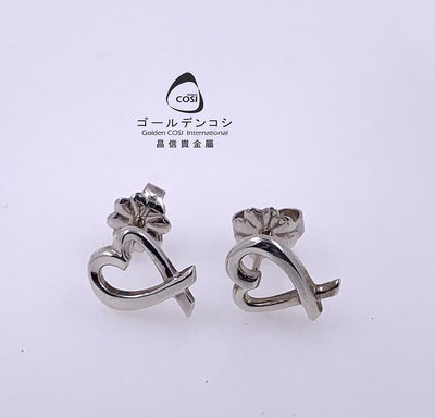 【GoldenCOSI】Tiffany&amp;Co.正品 經典款擁抱愛 心型純銀 愛心造型耳環
