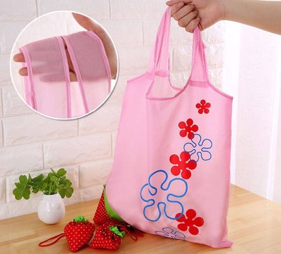 ~Tinny小鋪(烘焙/雜貨)~造型購物袋收納袋草莓購物收納包便攜購物袋環保袋A26