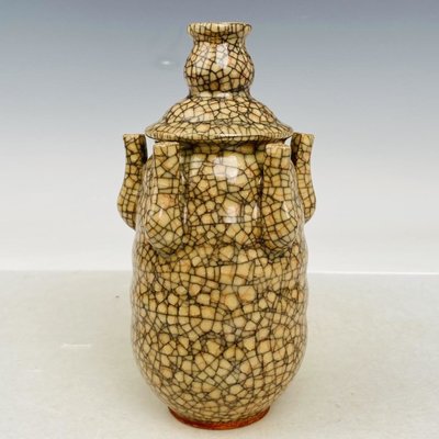 古瓷器 古董瓷器 哥瓷五孔瓶高18公分直徑9公分編號2005300120150-31521