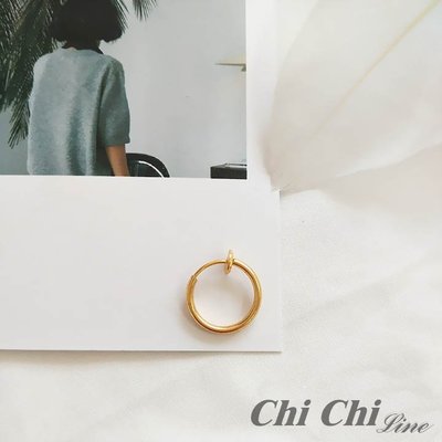 【現貨】Chi Chi 簡單大方圓圈圈耳環耳夾(金色款)(單只)-TE1031