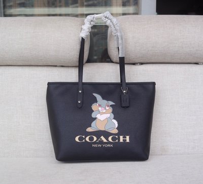 （Outlet特惠）COACH 92116 新款女士迪士尼系列兔八哥購物包 斜跨包 肩背手提包 附購買證明