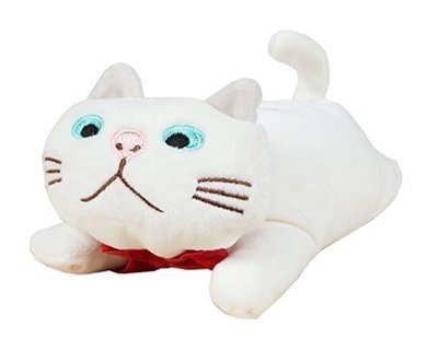 日本進口 可愛貓咪娃娃 小貓造型玩偶午睡枕貓抱枕 白色貓咪枕娃娃靠枕沙發枕擺飾禮物 2849A