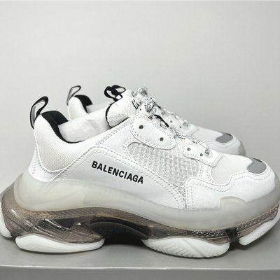 巴黎世家 Balenciaga Triple S White Grey Clear Sole 白色 老爹鞋 541624