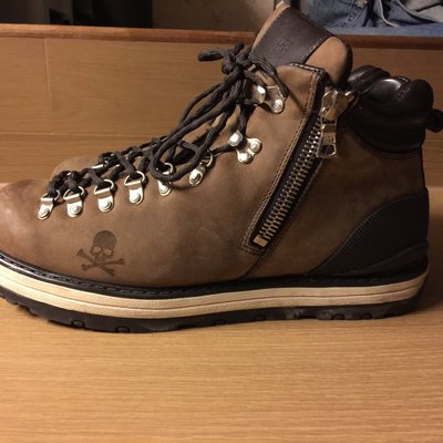 拍賣唯一夢幻逸品VISVIM x MASTERMIND JAPAN 雷射骷髏SERRA BOOTS 登山