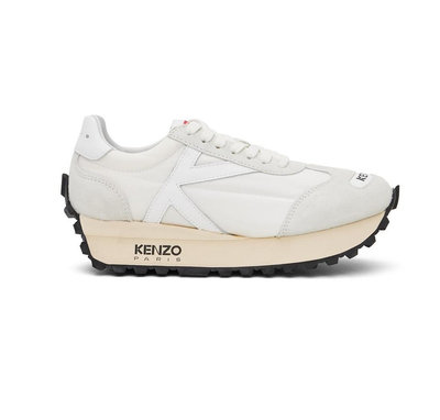 [全新真品代購-SALE!] KENZO LOGO細節 白色 皮革拼接 運動鞋