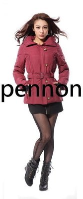 【山力士SAMLIX】#323 女款單件式羽絨外套.夾克.羽絨衣.羽毛衣/防潑水～復古紅M