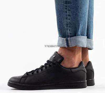 Adidas Originals Stan Smith 黑色 全黑 復古 皮鞋休閒百搭滑板鞋 M20327男女鞋[上井正品折扣店]