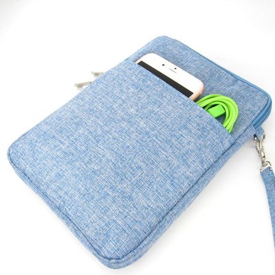 GMO 2免運Huawei華為MediaPad M5 8.4吋 手機套亞麻布 拉鍊款手拿袋 手機殼手拿斜背 淺藍