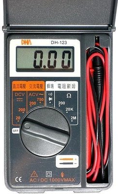 ㊣宇慶S舖㊣DH-123 名片型數位多功能電表 名片型 精巧數字電表 液晶電錶 改由DH456替代