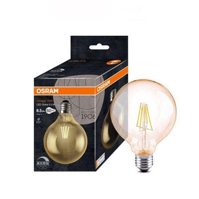 新莊好商量~OSRAM 歐司朗 LED 6.5W 燈絲燈 E27 小珍珠 可調光 燈泡 鎢絲燈泡 黃光2700K