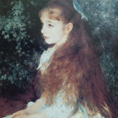 【Marsco】日本讀賣新聞2010年印刷複製畫1份2張世界有名美術館之旅印象派巨匠（Renoir-Manet-Degas）雷諾瓦-康威爾斯小姐（藍絲帶小女孩）