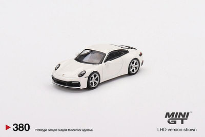 minigt 380 保時捷911 992 Carrera S 白色 1∶64 合金汽車模型
