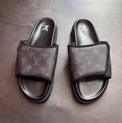 Louis Vuitton LV 24新款 魔術貼滿印logo拖鞋