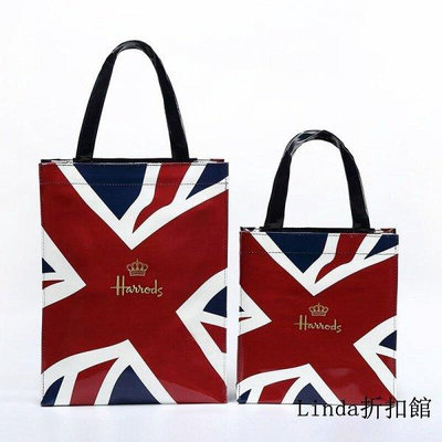 【熱賣精選】Harrods PVC手提袋 英倫名品 哈洛德 英國旗 手提袋 PVC 高品質時尚手提袋 購物袋