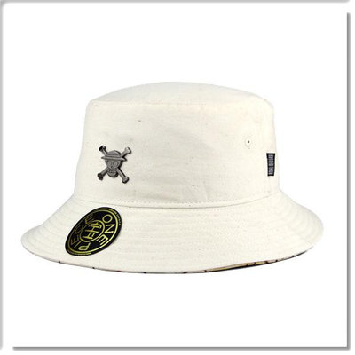 【ANGEL NEW ERA 】ONE PIECE 航海王 魯夫 金屬Logo 漁夫帽 米白色 黑牌 探險帽 可拆繩