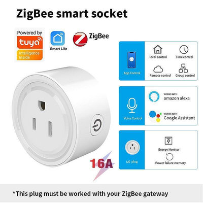 【現貨】塗鴉（Tuya ）zigbee 智能插座，20A、16A，智能插頭，帶電源監視器遠程熱水器，支持google