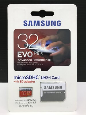 三星 Samsung EVO Plus 32G 32GB microSDHC UHS-I Class10 C10 記憶卡