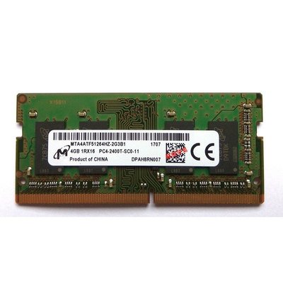 全館免運 原廠MT鎂光4GB 1RX16 PC4-2400T-SC0/SCA-11 DDR4 4G筆電記憶體條 可開發票