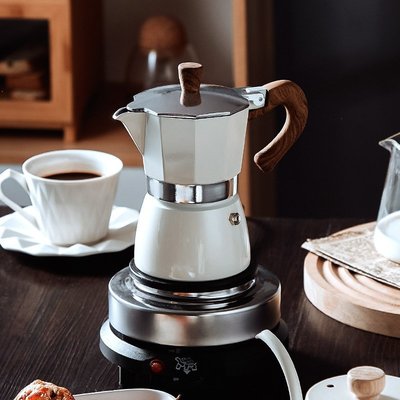 【熱賣精選】意式摩卡壺煮咖啡器具手磨咖啡機戶外濃縮萃取壺手沖咖啡壺加熱爐