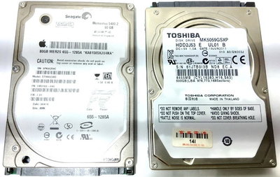 【2.5吋硬碟】HDD Toshiba 500G+Seagate希捷80B 兩顆一起賣(筆電硬碟)