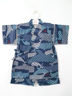 ✪胖達屋日貨✪褲款 140cm 深藍底 圖騰 鯨魚 日本 男 寶寶 兒童 和服 浴衣 甚平 變裝