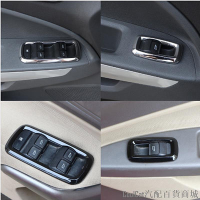 Cool Cat汽配百貨商城4 件裝車窗開關按鈕面板貼紙蓋飾條適用於福特 Ecosport Fiesta MK7 2009 - 2013 配件