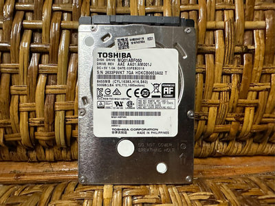 二手 2.5吋 筆電硬碟  TOSHIBA   500GB   5400RPM   2.5吋 筆電硬碟  厚度7mm