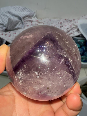#天然水晶 天然紫水晶金字塔球【老王收藏】13731
