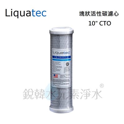 【美國 Liquatec】10吋CTO塊狀活性碳濾心 銳韓水元素淨水
