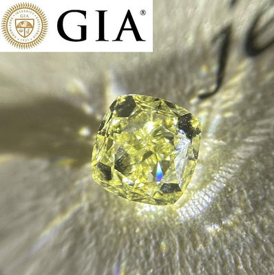 【台北周先生】天然Fancy黃色鑽石 1克拉 黃鑽 均勻Even分布 乾淨VS2 古董座墊切割 璀璨耀眼 送GIA證書