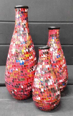 Alula Vase (三件組)(GC-179)  馬賽克花瓶 手工創意 落地花瓶花器 陶器擺件 **套組優惠價**