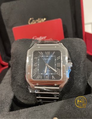 【Ｑ小姐的玩錶瘋】卡地亞 SANTOS DE CARTIER腕錶 藍面 🔺2023全新品