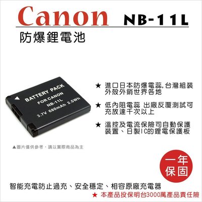 【數位小熊】 CANON NB-11L 相機 鋰電池 A3500 A3400 A2600 A2500 A2300