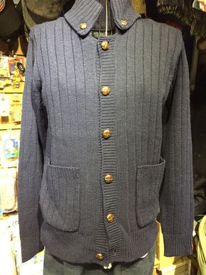 [變身館日本服飾] ~Catherine Museum～夾克~編織~針織~外套~上衣～木釦～日本購入~全新現品~M～深藍