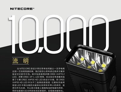 【期間限定-特價】NiteCore TM10K 10000流明 泛光智能搜索高亮度手電筒