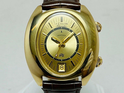 【黃忠政名錶】JLC 積家14k金錶殼 鬧鈴錶 響鈴錶 memovox HPG高精準cal.916自動上鍊機芯 37x41mm 停產品保存佳 約1960年產製造