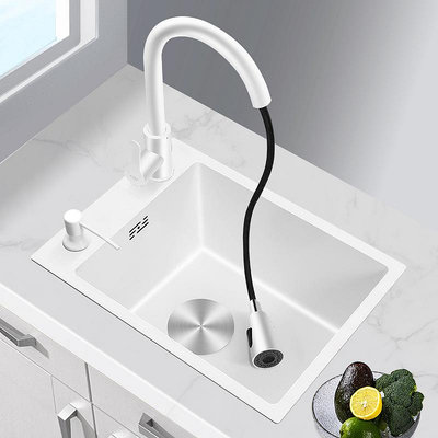 不銹鋼水槽洗菜盆小白色廚房中島臺窄尺寸吧長型水臺單槽側裝水池