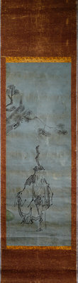 9/28結標 紅木軸頭 古畫 蘇東坡 PAI0757– 軸畫 茶掛 書法 絹本 山水 花鳥 人物 走獸 植物 大廳擺飾